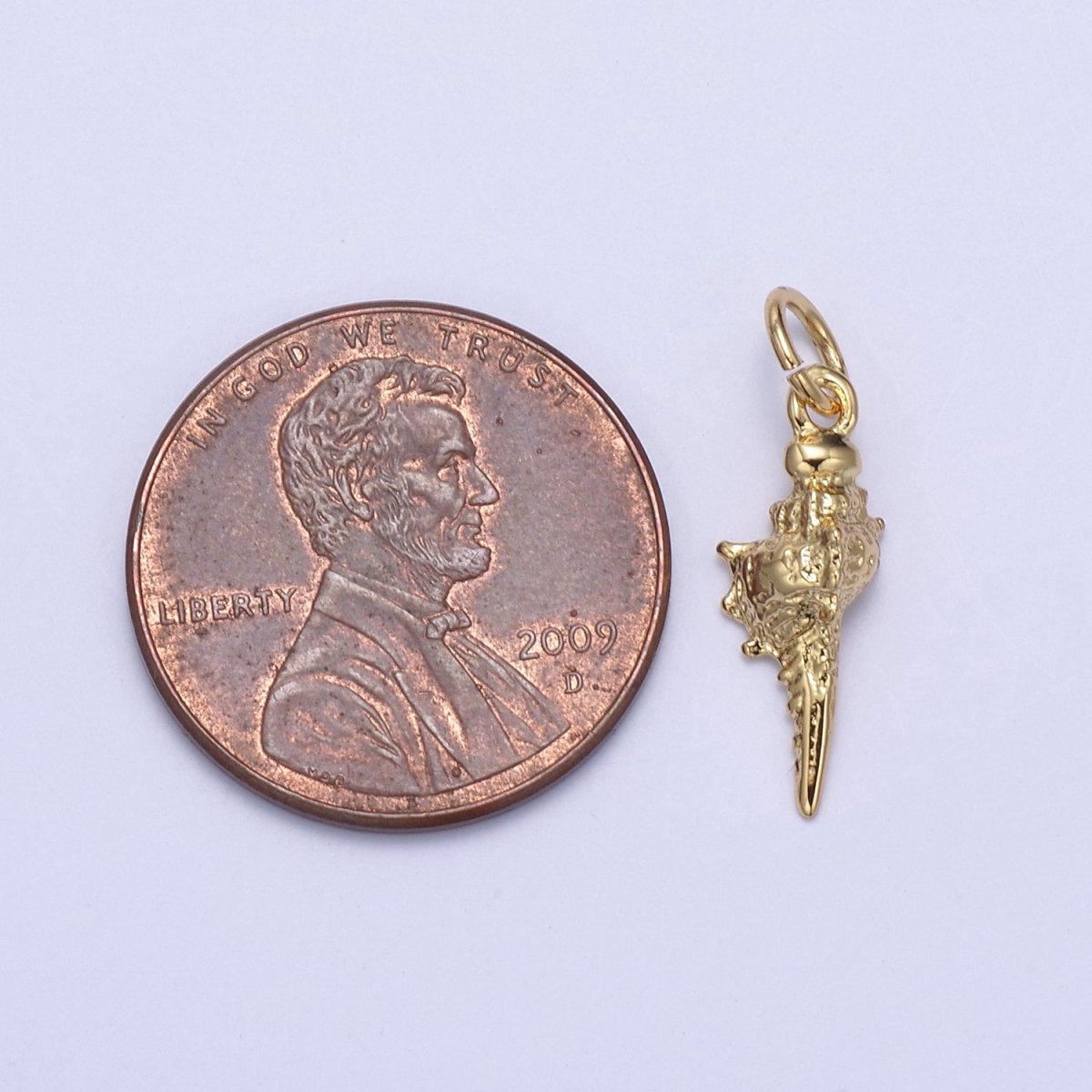 24K Gold Filled Mini Summer Sea Shell Conch Charm N-869 - DLUXCA