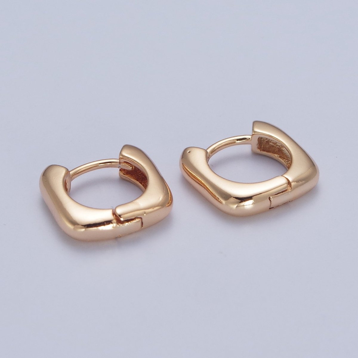 24K Gold Filled Mini U Shaped Huggie Hoop Earrings P-400 - DLUXCA