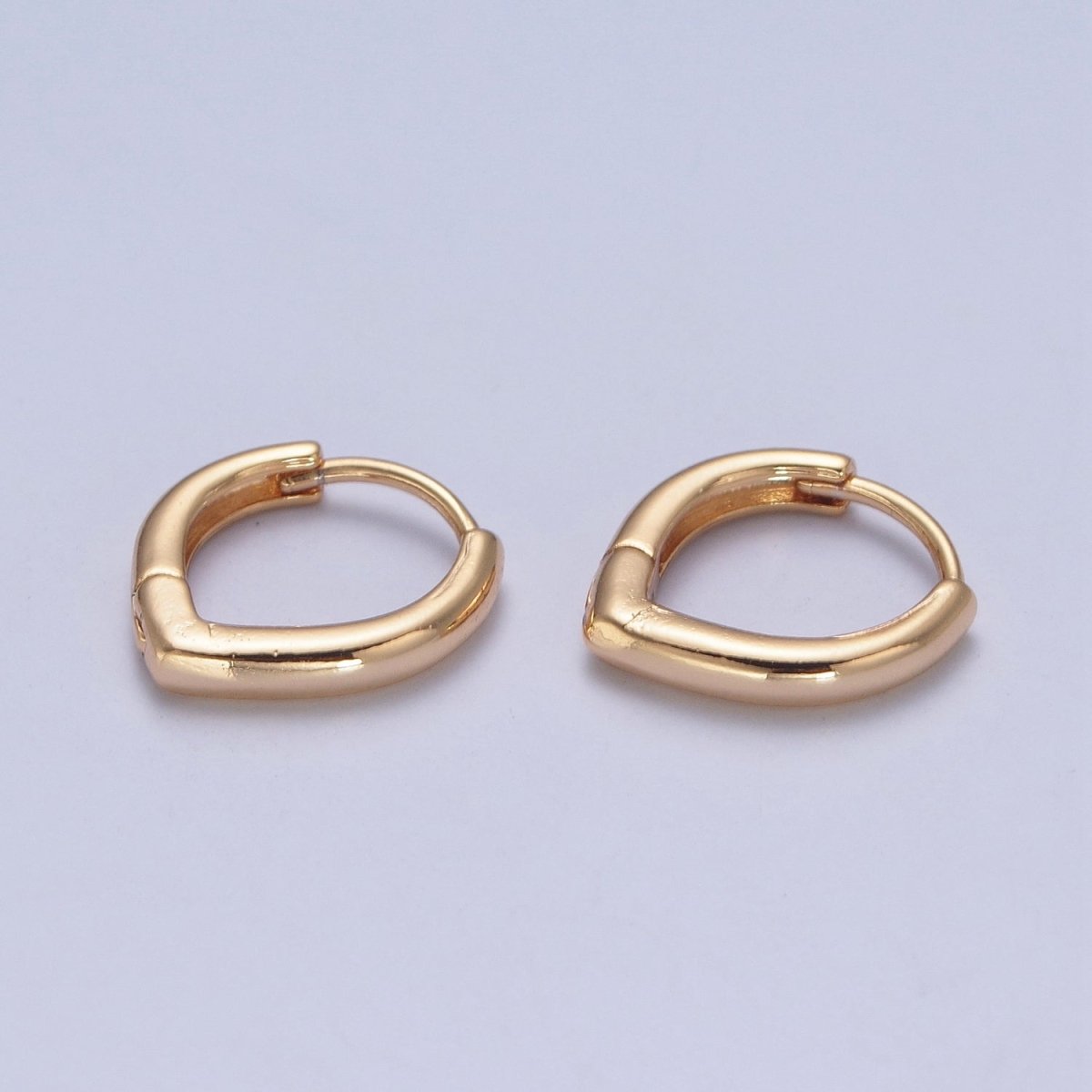 24K Gold Filled Minimalist Teardrop Huggie Hoops Earrings P-399 - DLUXCA