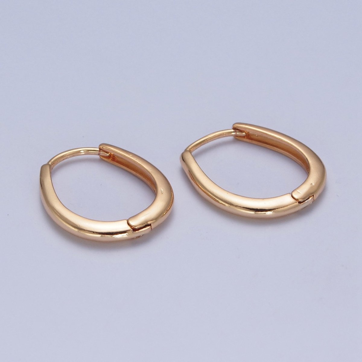 24K Gold Filled Minimalist Thin U Shaped Huggie Hoops Earrings P-305 - DLUXCA