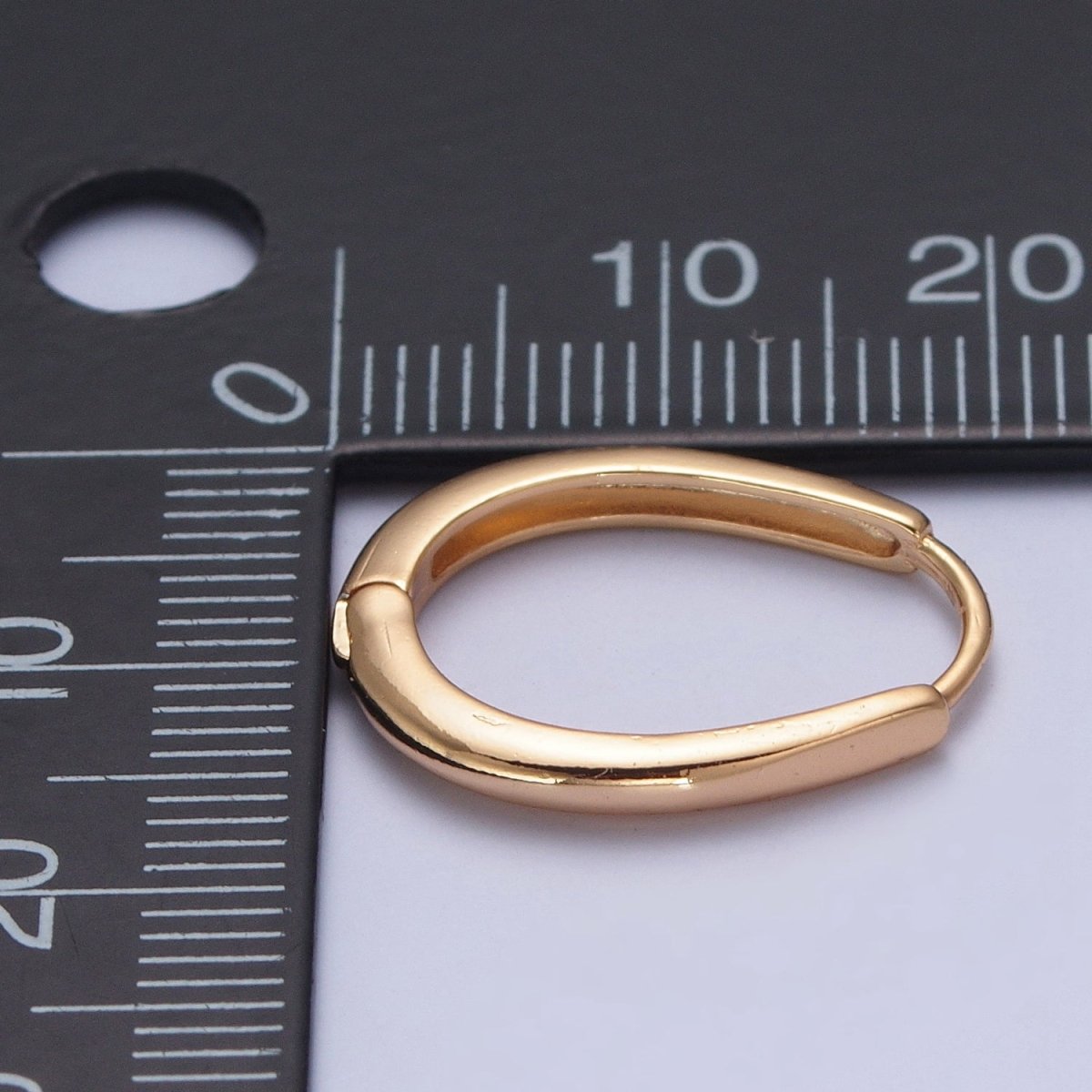 24K Gold Filled Minimalist Thin U Shaped Huggie Hoops Earrings P-305 - DLUXCA