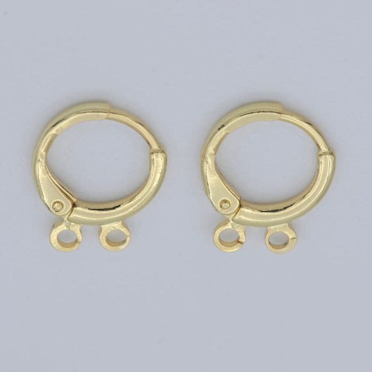 24K Gold Filled Multi loop Connector Open Link Earring Component, Earring Chandelier for Charm 2,3,4,5 hole Open Link Lever Back Earring K-642 K-668 K-706 K-731 - DLUXCA