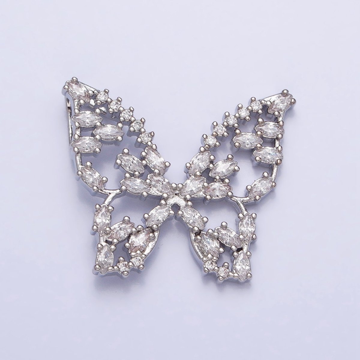 24K Gold Filled Multicolor, Clear Marquise Butterfly Pendant in Gold & Silver | AA215 AA216 AA221 AA222 - DLUXCA