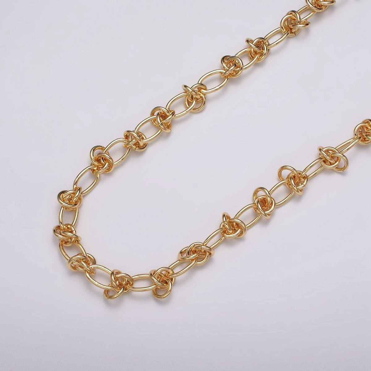 24k Gold Filled Multiple Round Rolo Link PaperClip Unfinished Chain in Gold & Silver Barbed Wire | ROLL-1143 - ROLL-1146 Clearance Pricing - DLUXCA