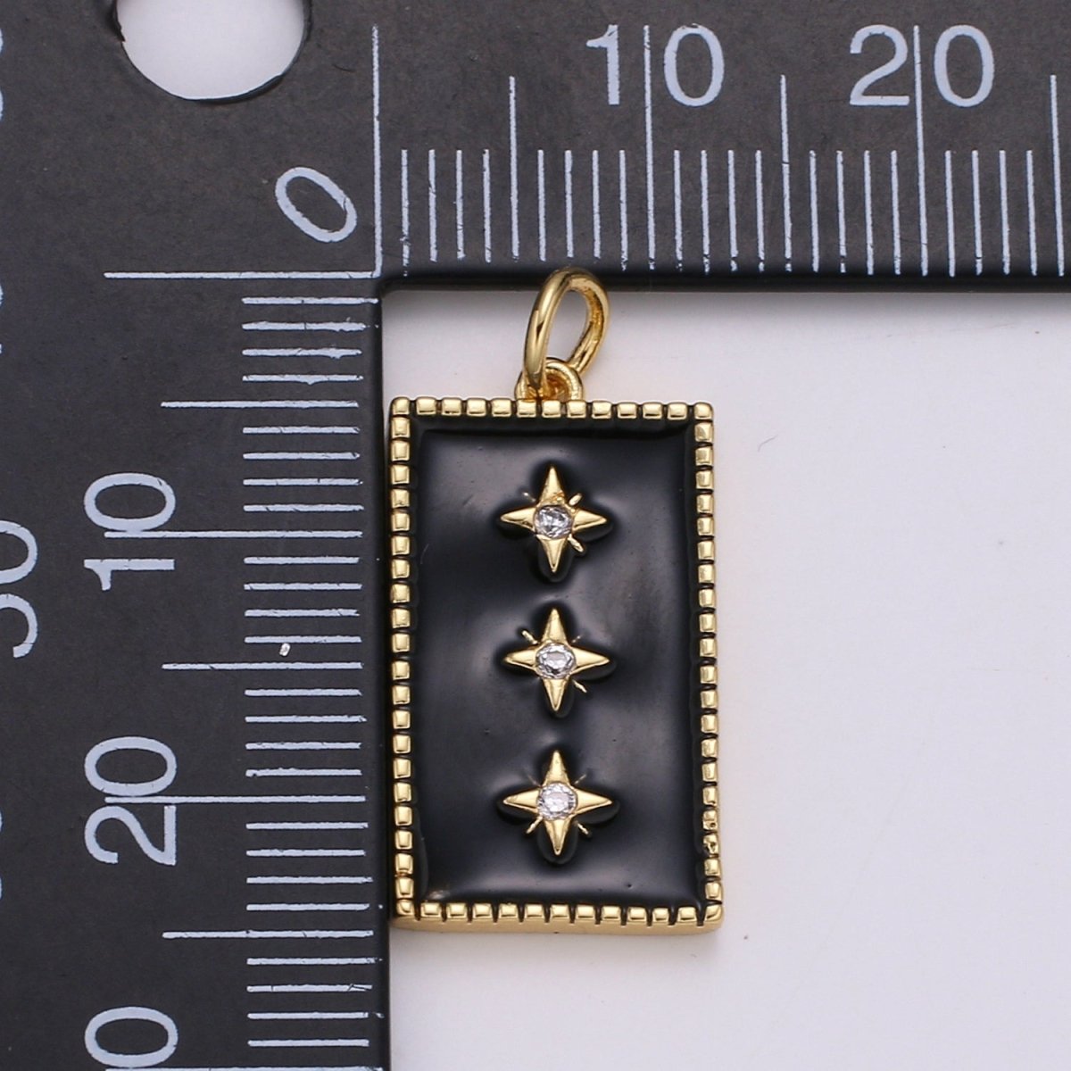 24K Gold Filled North Star Charm Pendant Enamel Tag Charm Black Pink Red Blue Tag jewelry for Necklace bracelet charm E-127~E-131 - DLUXCA