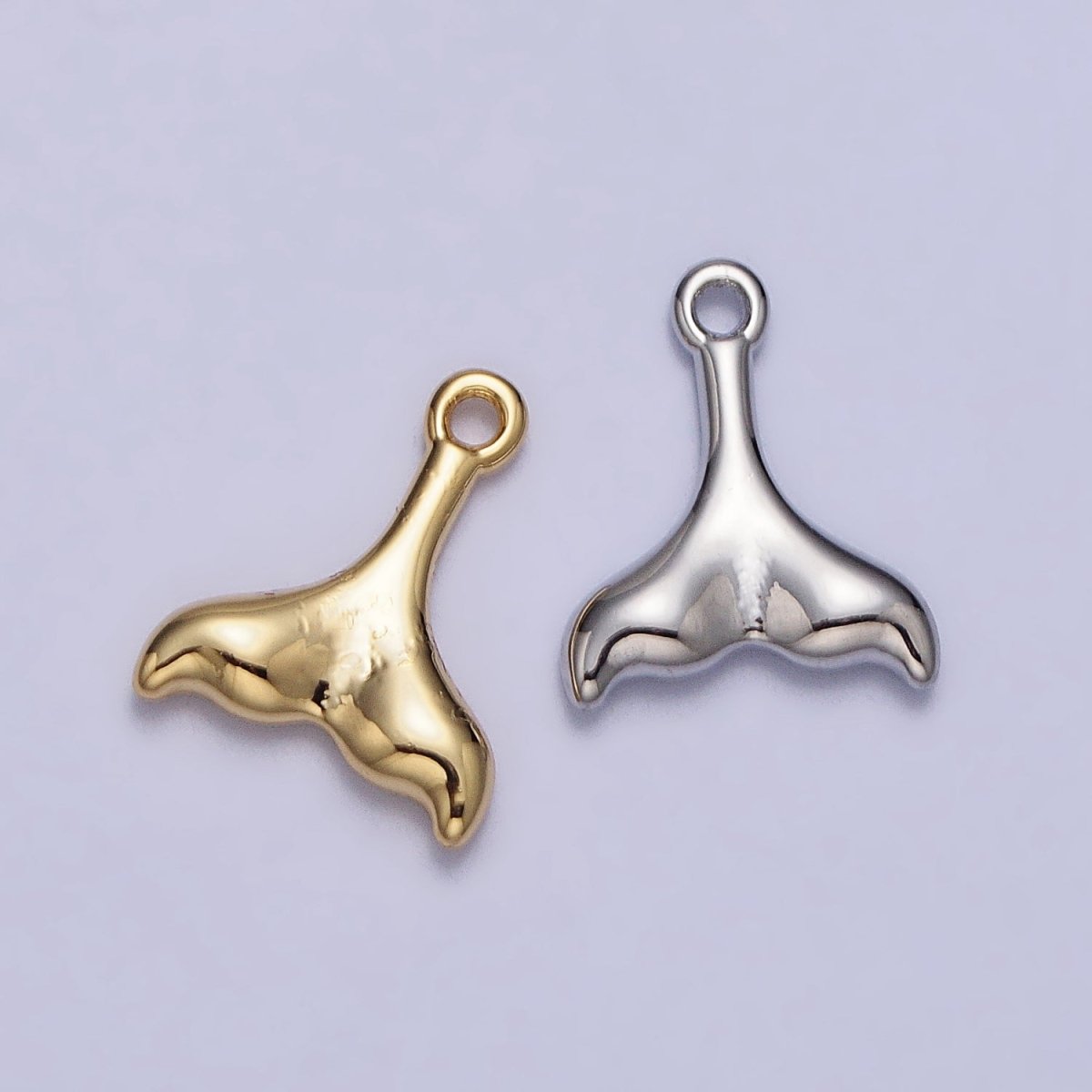 24K Gold Filled Ocean Sea Animal Tail Whale Mermaid Dolphin Charm in Gold & Silver | AC345 AC346 - DLUXCA