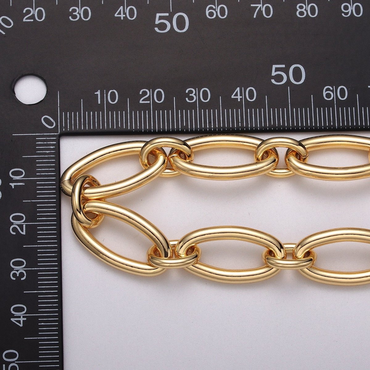 24k Gold Filled Oval Cable Link Unfinished Chain by Yard in Gold & Silver | ROLL-1101 ROLL-1204 Clearance Pricing - DLUXCA