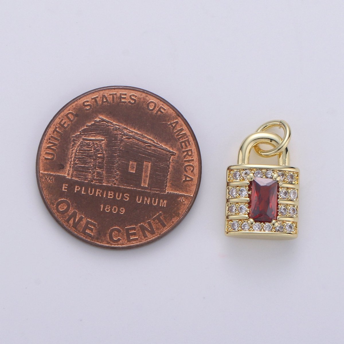 24k Gold Filled Padlock Charms, Dainty Lock Charms, Padlock Pendant, Gold Charm, Micro Pave Padlock Bracelet Necklace Charms, 15x8mm D-572 - DLUXCA