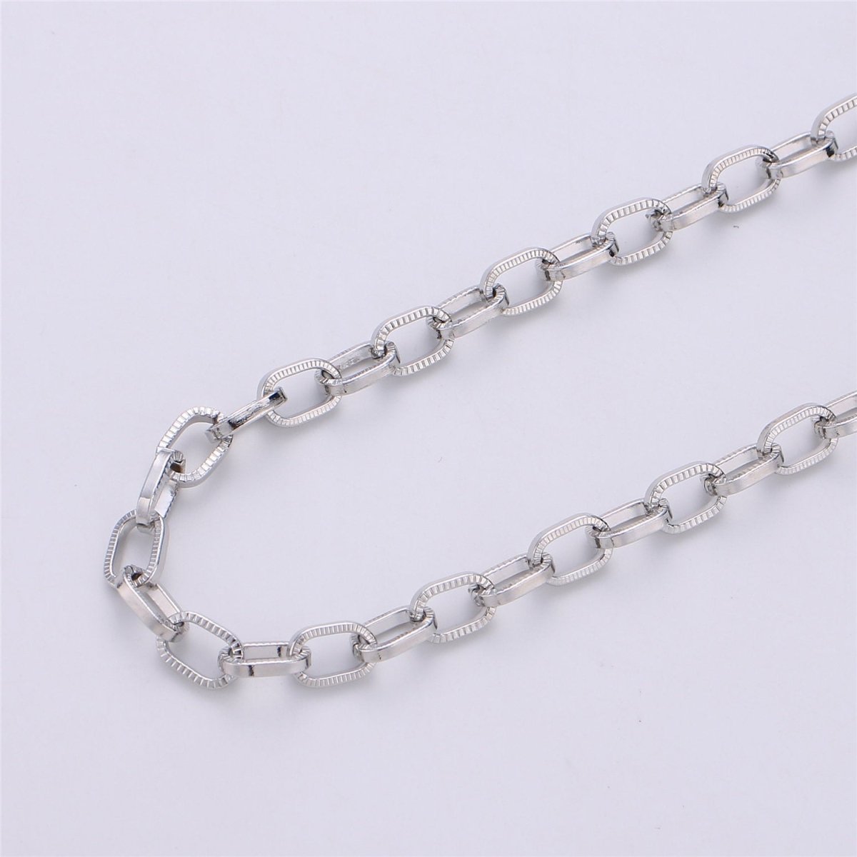 24K Gold Filled Paper Clip Chain, Unfinished Chain by Yard, Rectangle Drawn for Bracelet, Necklace Jewelry Making Supply 6x10mm | ROLL-092, ROLL-093 Clearance Pricing - DLUXCA