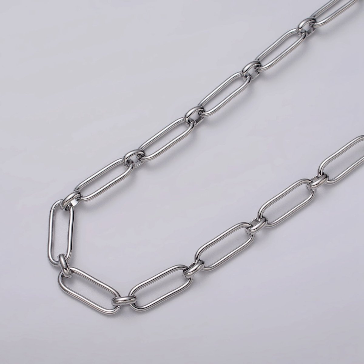 24k Gold Filled PaperClip Cable Link Unfinished Chain by Yard in Gold & Silver | ROLL-1127 ROLL-1203 Clearance Pricing - DLUXCA