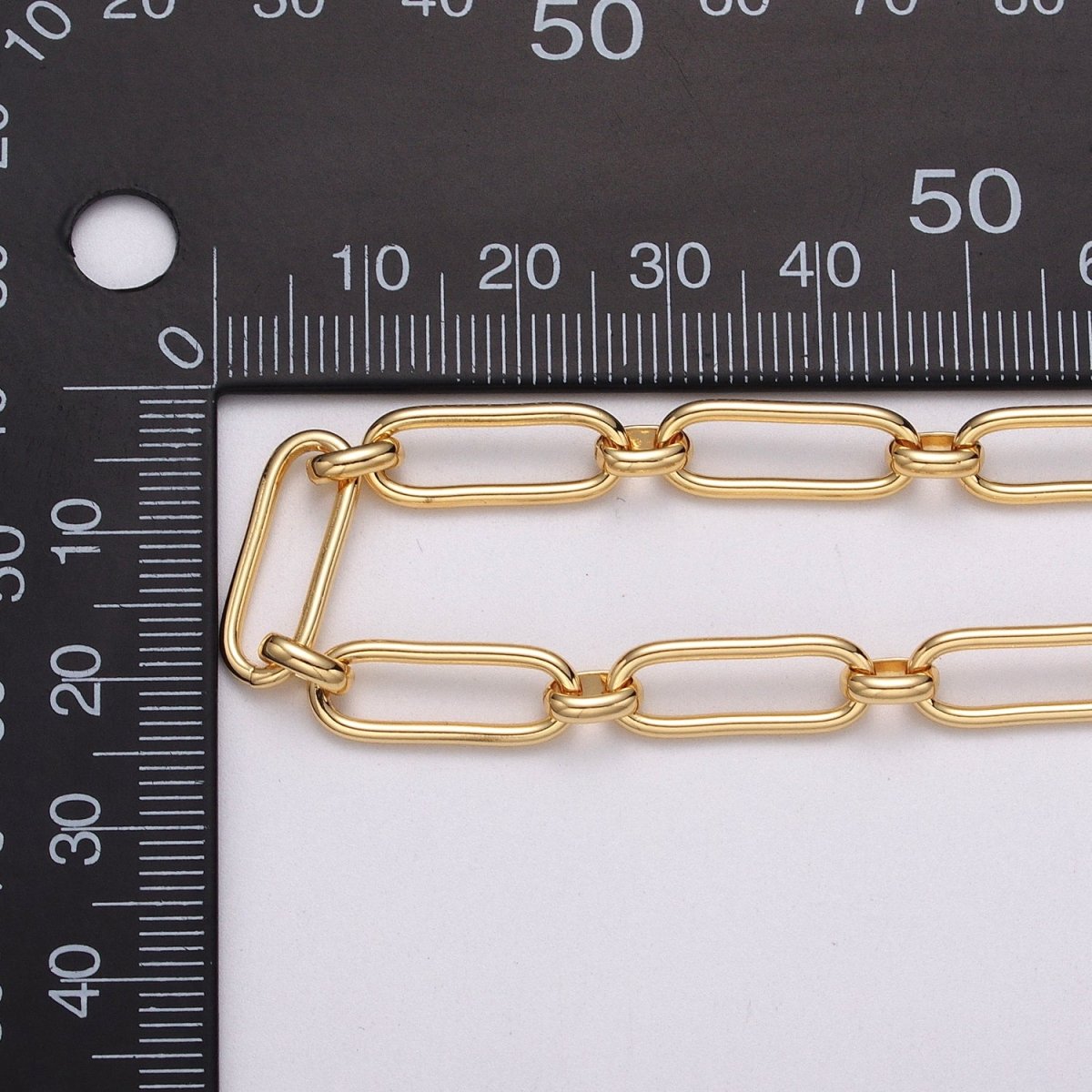 24k Gold Filled PaperClip Cable Link Unfinished Chain by Yard in Gold & Silver | ROLL-1127 ROLL-1203 Clearance Pricing - DLUXCA