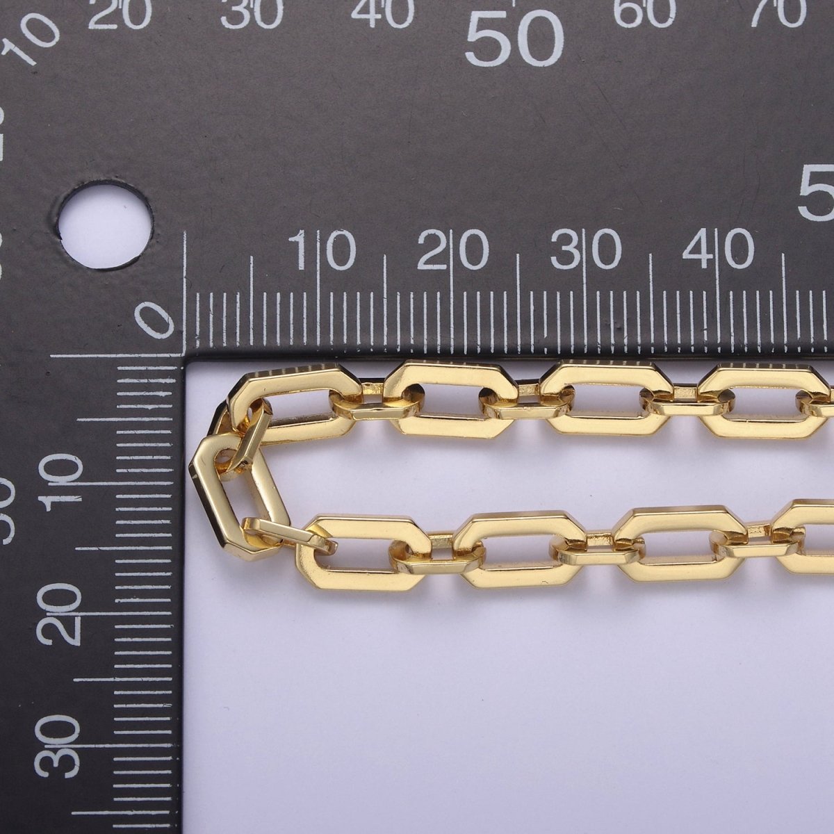 24K Gold Filled PaperClip Chain, 10X5.5mm Hexagonal Paperclip Unfinished Chain For Necklace Making Jewelry Supply Component | ROLL-654 Clearance Pricing - DLUXCA