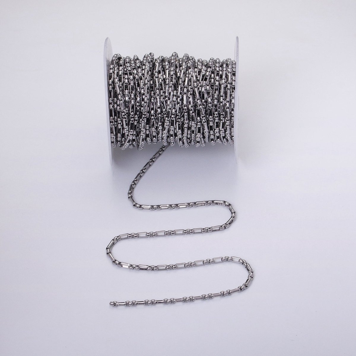 24k Gold Filled PaperClip Figaro Long and Short Fancy 3.5mm Cable Chain Link Unfinished Yard Chain in Gold & Silver | ROLL-1315 ROLL-1316 Clearance Pricing - DLUXCA