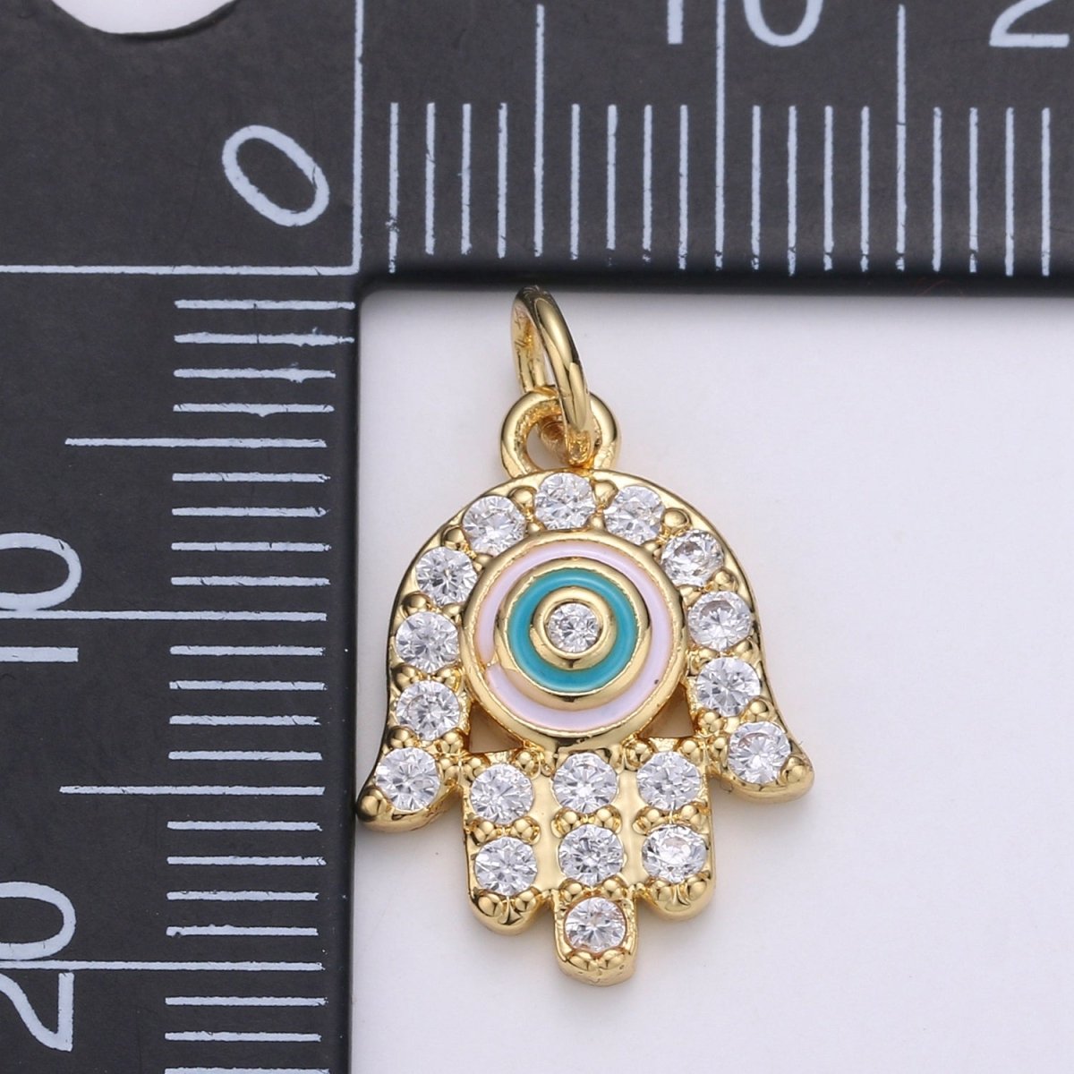 24K Gold Filled Pink Tosca Palm Charm D-907 - DLUXCA