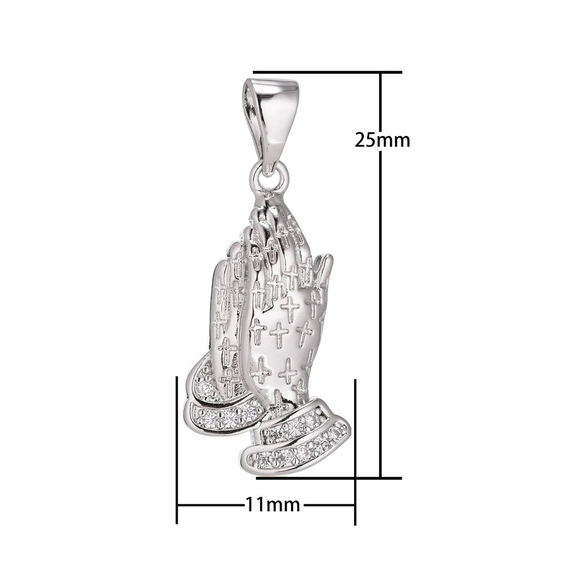 24K Gold Filled Prayers Charm Minimalist Simple Cross Jesus Cubic Zirconia Necklace Pendant Bracelet Earring Charm Bails for Jewelry Making H-907 H-919 - DLUXCA