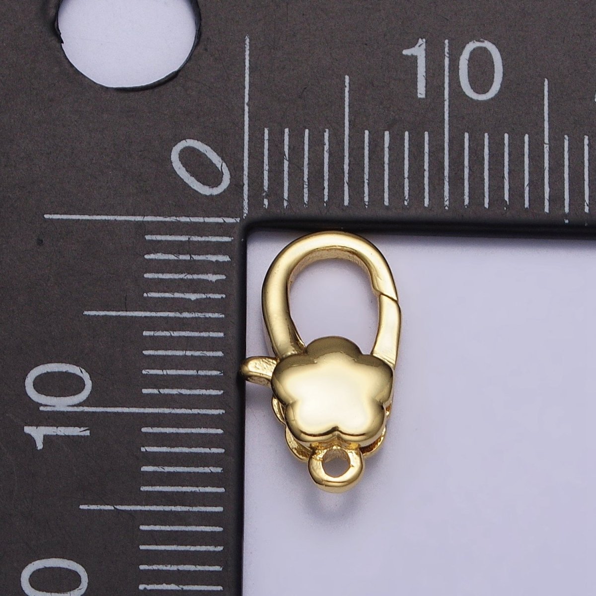 24K Gold Filled Puffed Flower Oval Lobster Clasps Closure Supply in Gold & Silver | Z-125 Z-126 - DLUXCA