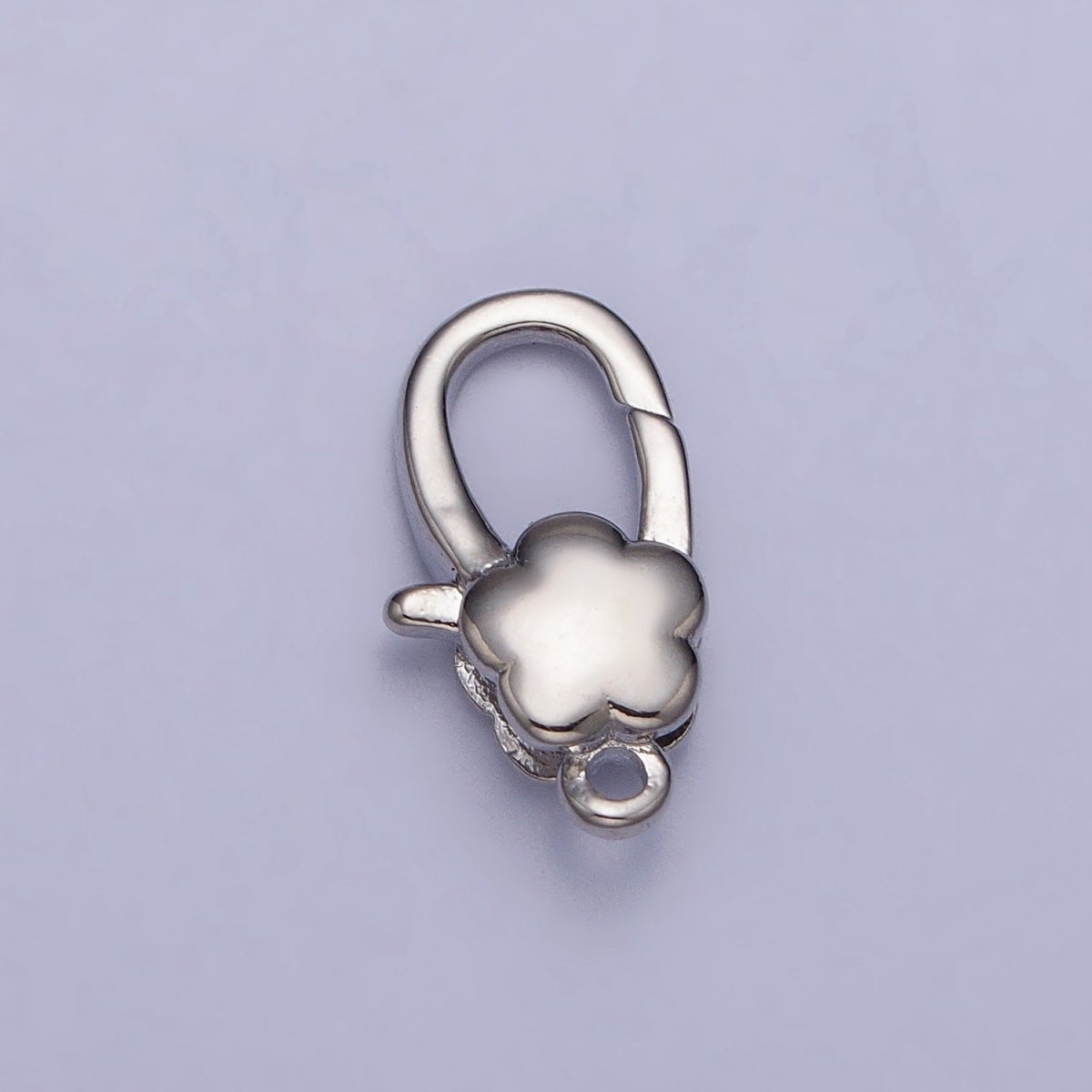 24K Gold Filled Puffed Flower Oval Lobster Clasps Closure Supply in Gold & Silver | Z-125 Z-126 - DLUXCA