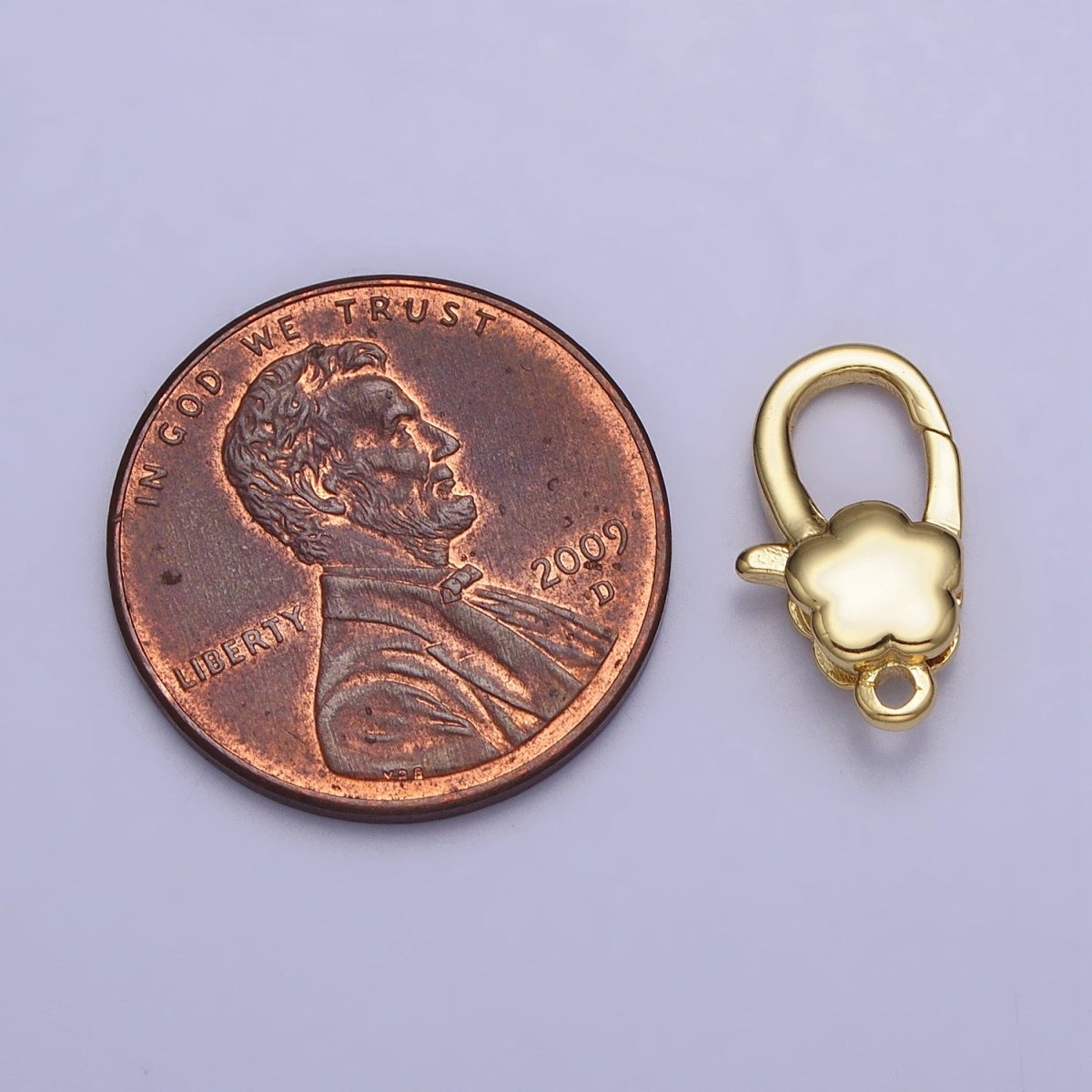 24K Gold Filled Puffed Flower Oval Lobster Clasps Closure Supply in Gold & Silver | Z-125 Z-126 - DLUXCA