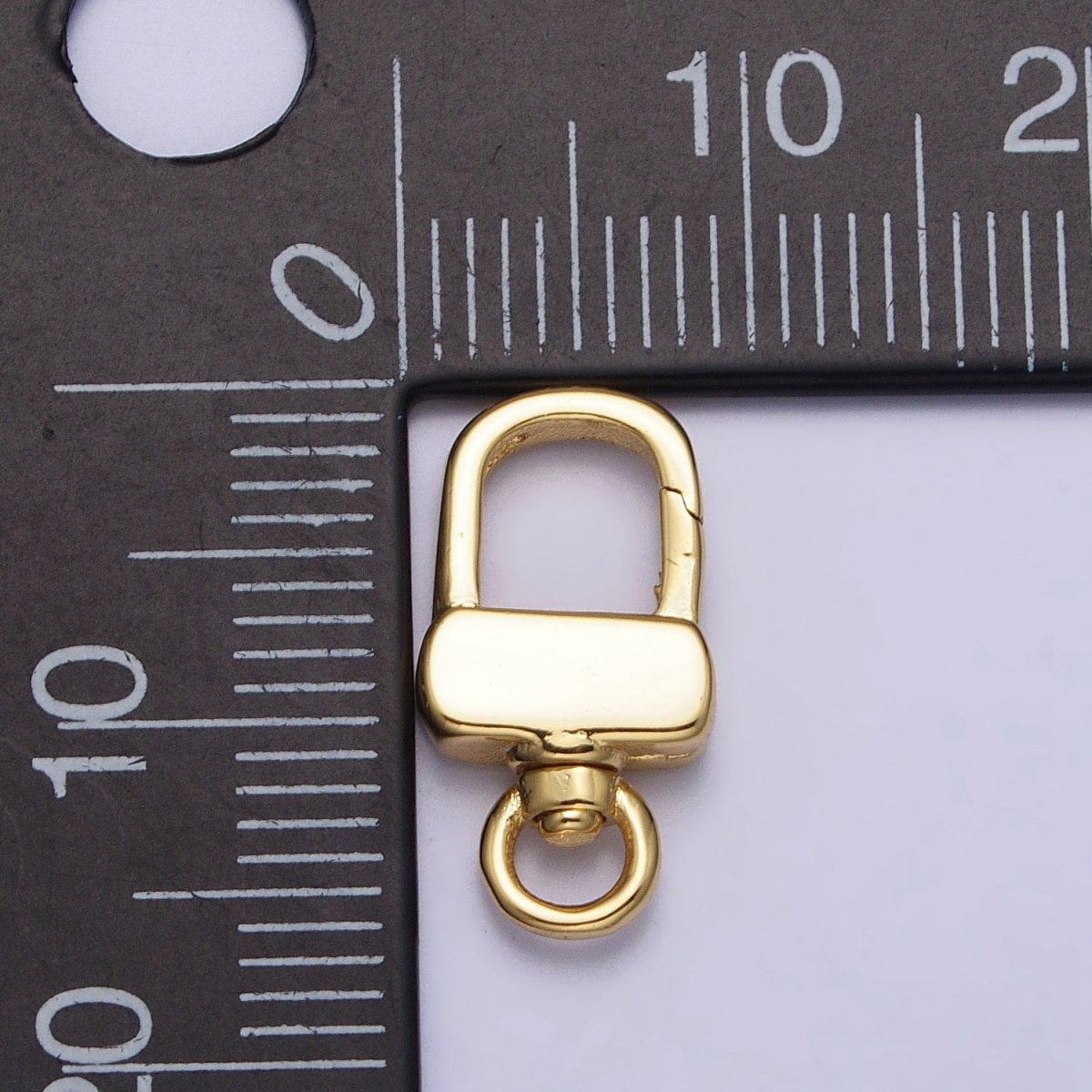 24K Gold Filled Push Gate Triggerless Rectangular Swivel Closure Supply in Gold & Silver | Z-113 Z-114 - DLUXCA