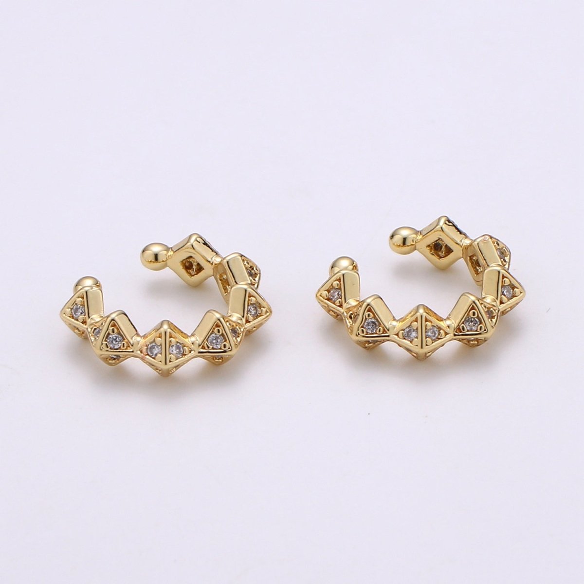 24K Gold Filled Pyramid Earcuffs - AI-083 - DLUXCA