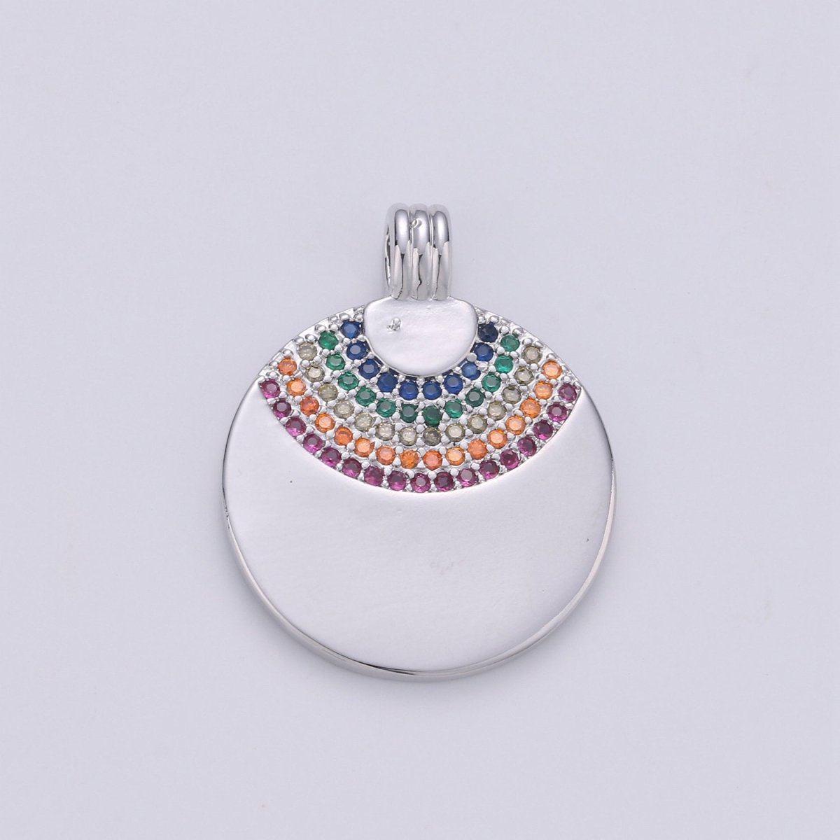 24K Gold Filled Rainbow Charms Pendant, Dainty Celestial Colored CZ Micro Pave Charm Pendant jewelry Findings Silver Rainbow Charm I-909 I-910 - DLUXCA