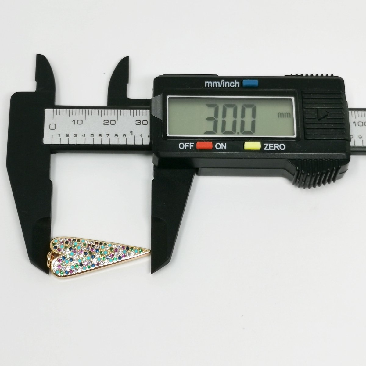 24k Gold Filled Rainbow Micro Pave CZ Heart Pendant Charm, Micro Pave CZ Heart Pendant Charm Dangle Charm for Layer Necklace E-294 - DLUXCA