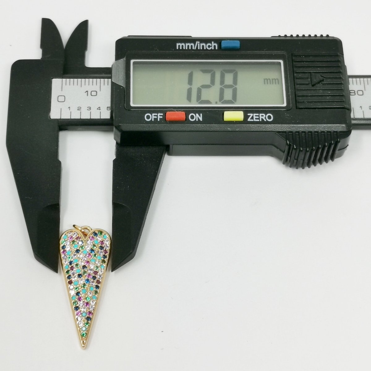 24k Gold Filled Rainbow Micro Pave CZ Heart Pendant Charm, Micro Pave CZ Heart Pendant Charm Dangle Charm for Layer Necklace E-294 - DLUXCA