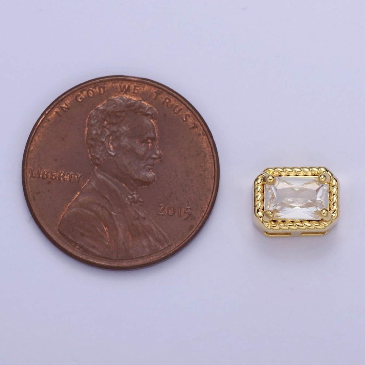 24K Gold Filled Rectangle Bead Spacer CZ Micro Pave Square Spacer Bead Connector Charm Bracelet Necklace for DIY Jewelry Making Supply B-239 B-310 B-334 - B-336 - DLUXCA