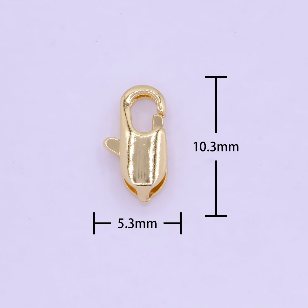 24K Gold Filled Rectangular 10.3mm x 5.3mm Lobster Clasps Closure Supply L-845 - DLUXCA