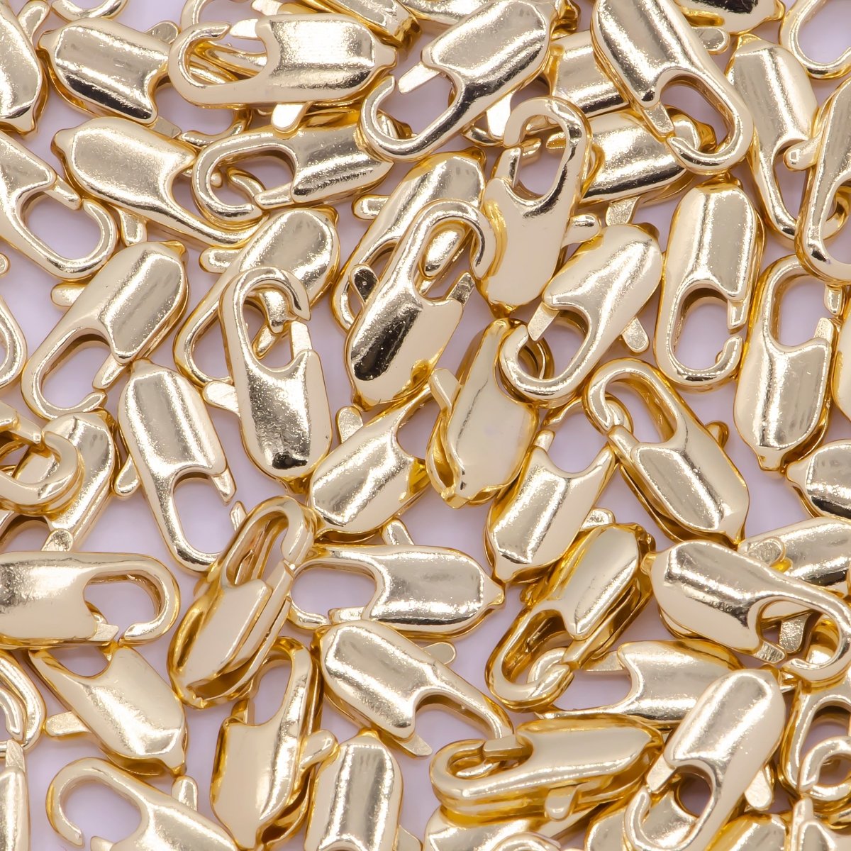 24K Gold Filled Rectangular 10.3mm x 5.3mm Lobster Clasps Closure Supply L-845 - DLUXCA