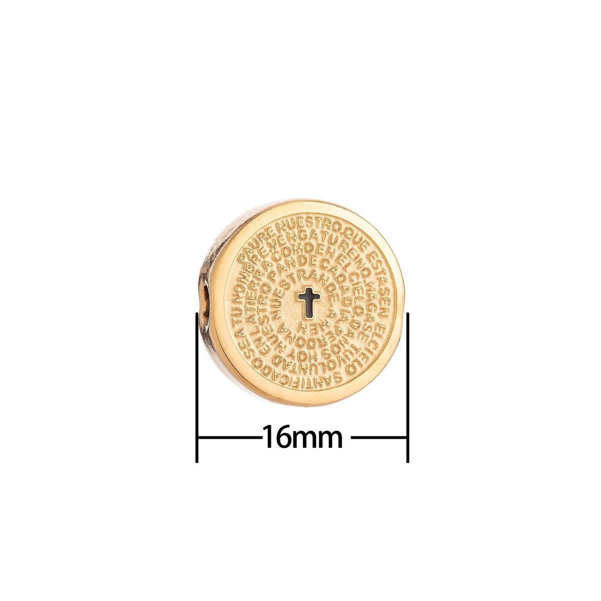 24K Gold Filled Religious Padre Nuestro Cross Catholic Bracelet Connector Charm, Necklace Pendant, Bead, Spacer Findings for Jewelry Making - DLUXCA