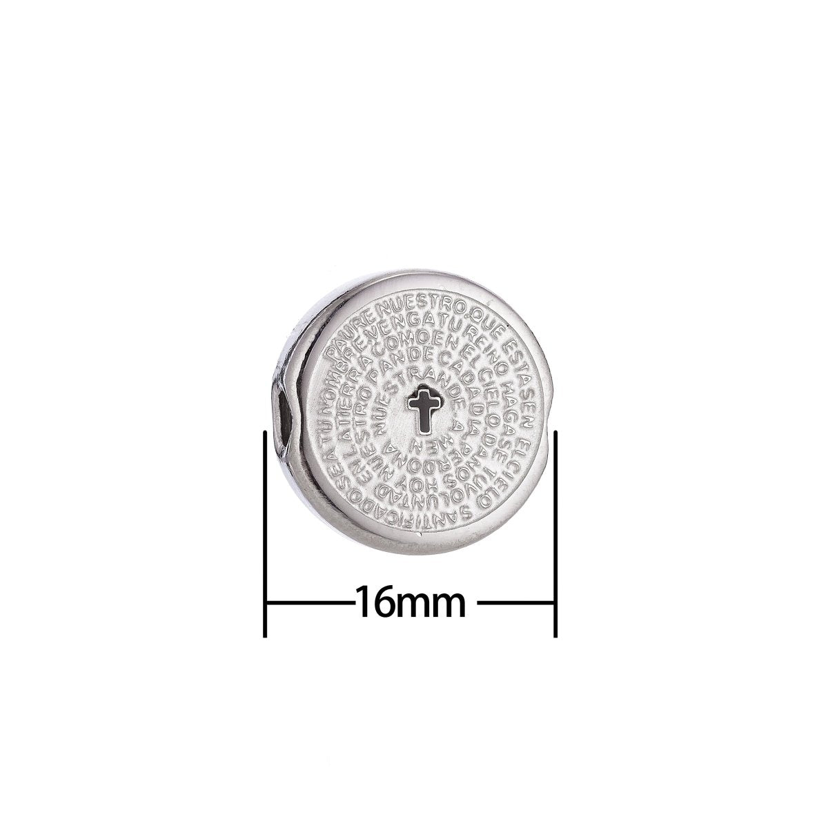 24K Gold Filled Religious Padre Nuestro Cross Catholic Bracelet Connector Charm, Necklace Pendant, Bead, Spacer Findings for Jewelry Making - DLUXCA