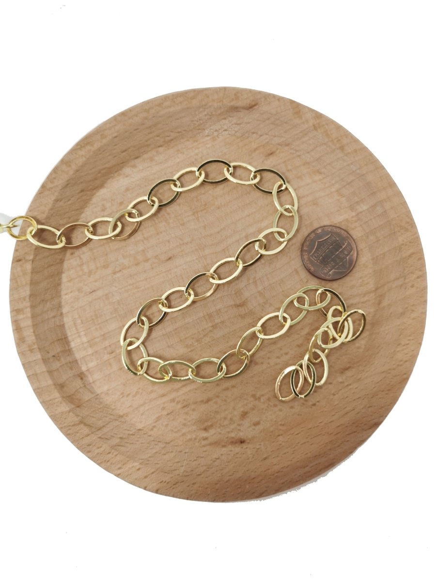 24K Gold Filled Rolo CABLE Chain by Yard, Wholesale Bulk Roll Chain for Jewelry Making | ROLL-031 Clearance Pricing - DLUXCA