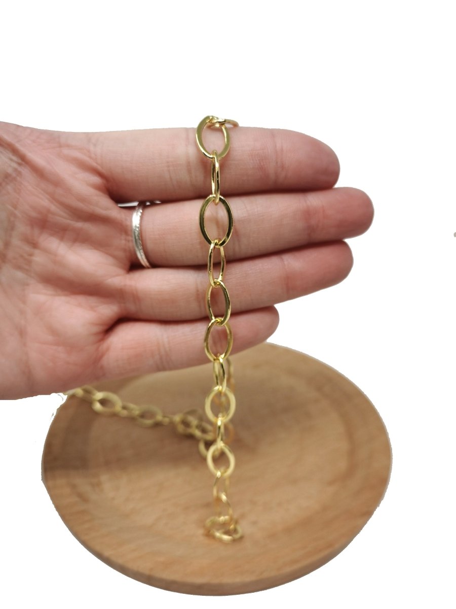 24K Gold Filled Rolo CABLE Chain by Yard, Wholesale Bulk Roll Chain for Jewelry Making | ROLL-031 Clearance Pricing - DLUXCA