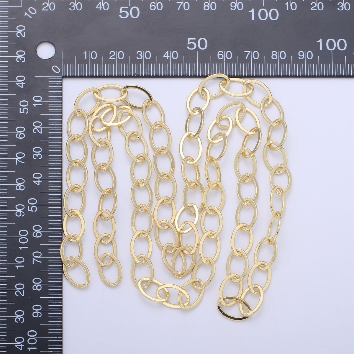 24K Gold Filled Rolo CABLE Chain by Yard, Wholesale Bulk Roll Chain for Jewelry Making | ROLL-031 Clearance Pricing - DLUXCA