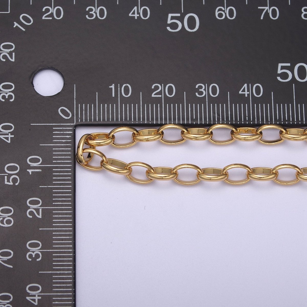 24K Gold Filled ROLO Cable Chain, Unfinished 7X5mm Oval Cable Chain in Gold & Silver, Unfinished Chain For Jewelry Making | ROLL-662, ROLL-663 Clearance Pricing - DLUXCA