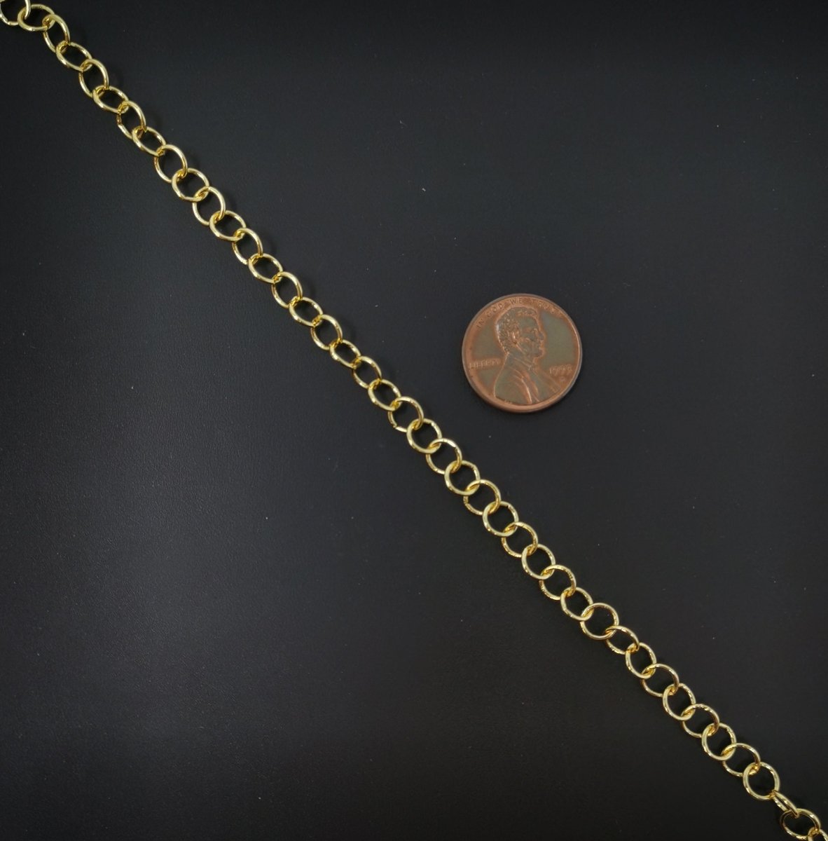 24K Gold Filled ROLO Chain by Yard, 6mm Width, Wholesale Bulk Roll Chain For Jewelry Making, Necklace Bracelet Anklet Component Supply | ROLL-079 Clearance Pricing - DLUXCA