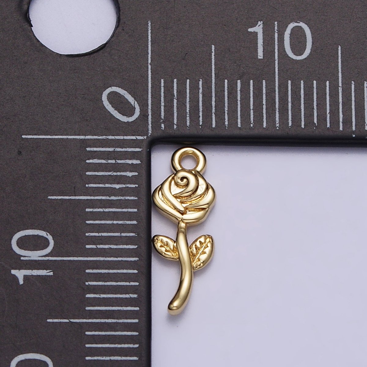 24K Gold Filled Rose Blooming Flower Nature Add-On Charm in Gold & Silver | AC343 AC344 - DLUXCA