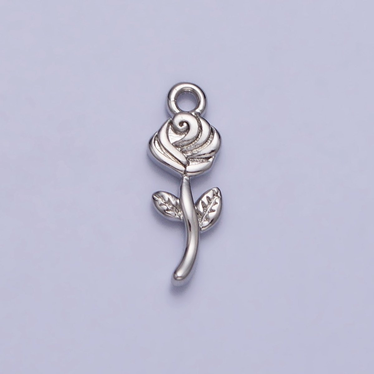 24K Gold Filled Rose Blooming Flower Nature Add-On Charm in Gold & Silver | AC343 AC344 - DLUXCA