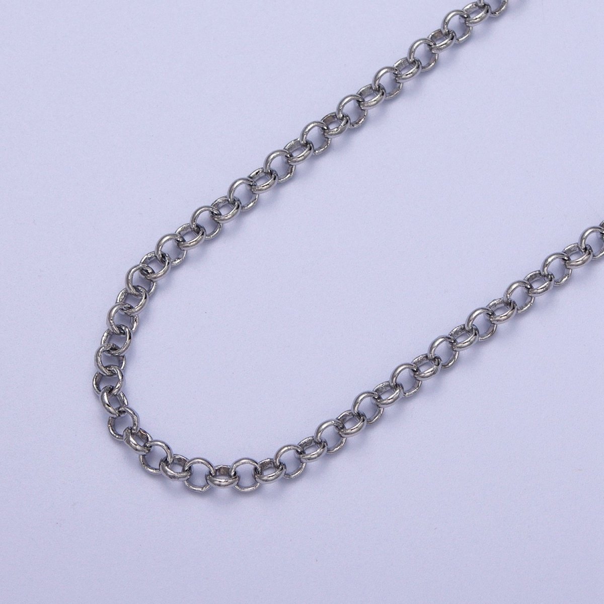 24K Gold Filled Round 3.5mm Rolo Gold, Silver Unfinished Chain | ROLL-966, ROLL-967 Clearance Pricing - DLUXCA