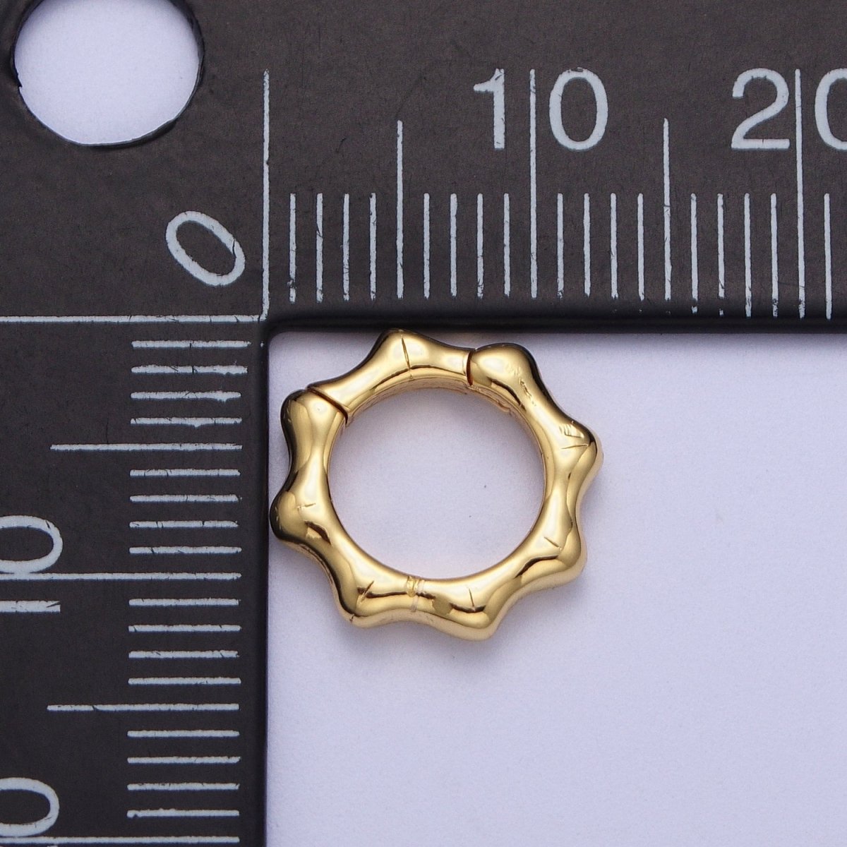 24K Gold Filled Round Bamboo Plant Pull Spring Gate Ring Closure Findings For Jewelry Making L-931 L-932 - DLUXCA