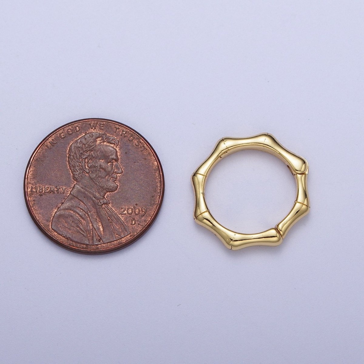 24K Gold Filled Round Bamboo Plant Pull Spring Gate Ring Closure Findings For Jewelry Making L-931 L-932 - DLUXCA