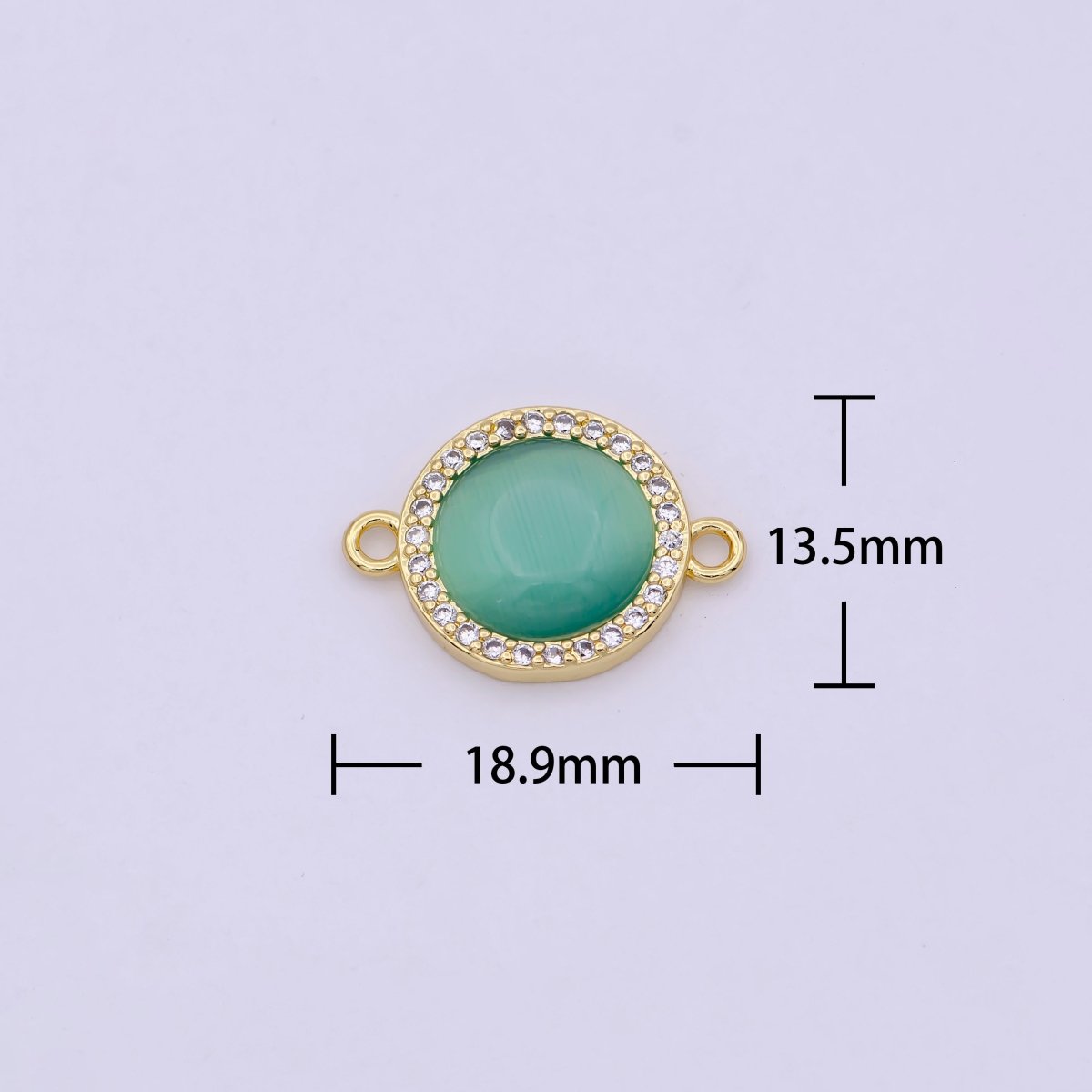 24K Gold Filled Round Micro Paved CZ Natural Stone Connector F-687 F-688 F-689 F-697 F-698 F-699 F-700 F-708 F-733 - DLUXCA