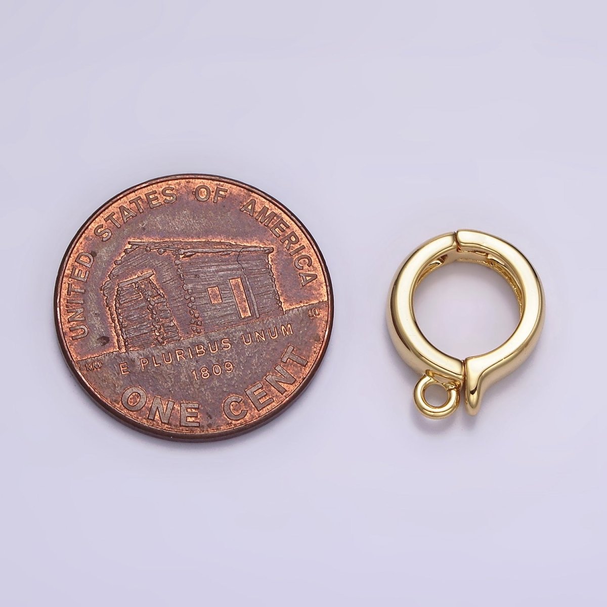 24K Gold Filled Round Open Loop Interchangeable Charm Holder Jewelry Supply in Gold & Silver | Z-921 Z-922 - DLUXCA