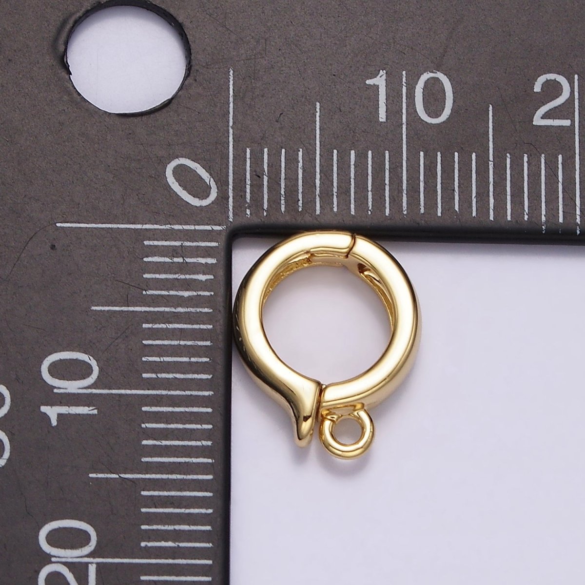 24K Gold Filled Round Open Loop Interchangeable Charm Holder Jewelry Supply in Gold & Silver | Z-921 Z-922 - DLUXCA