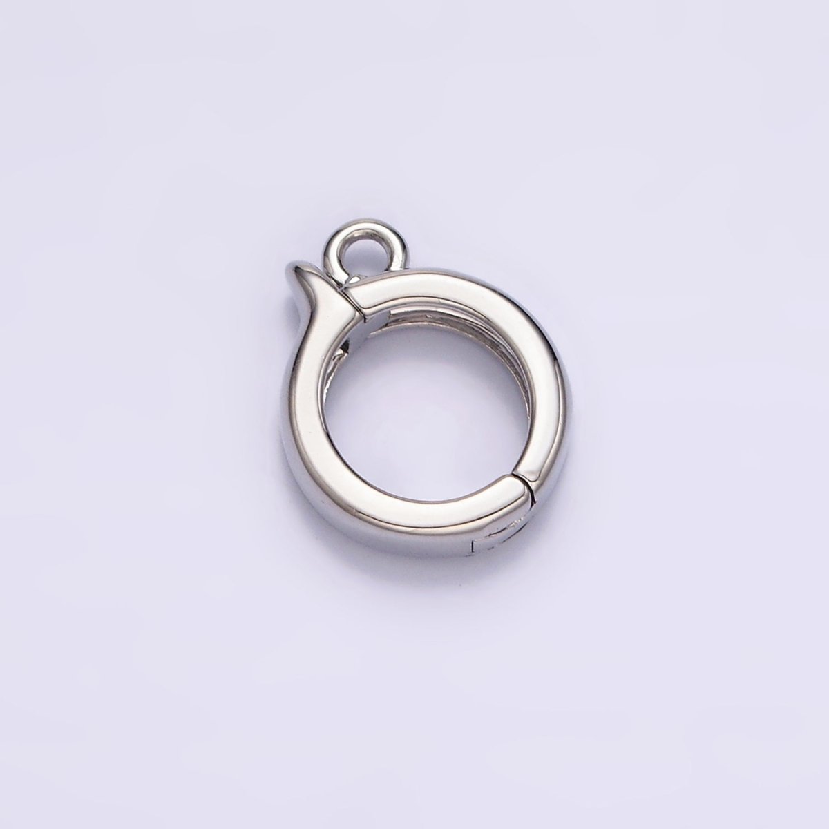 24K Gold Filled Round Open Loop Interchangeable Charm Holder Jewelry Supply in Gold & Silver | Z-921 Z-922 - DLUXCA