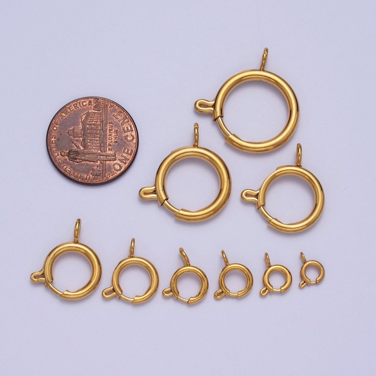 24K Gold Filled Round Spring Ring Closure Clasps For DIY Jewelry Making L-892-L-899 L-905 - DLUXCA