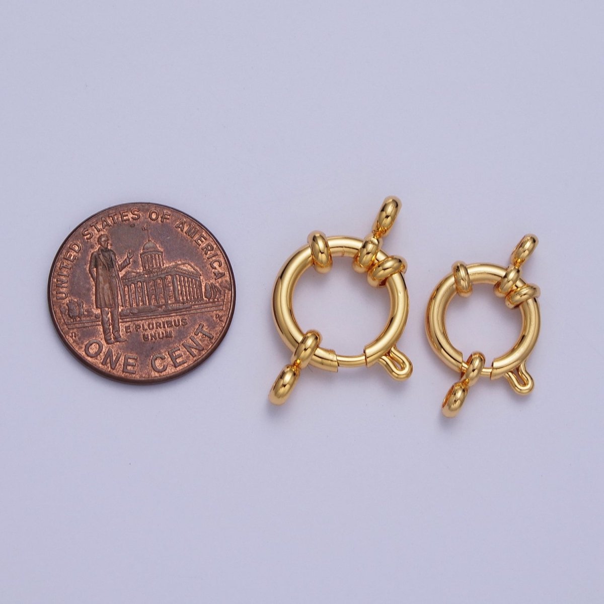 24K Gold Filled Sailor Clasps, Double Two Loops Large Spring Ring for Necklace Bracelet Finding L-900 L-901 - DLUXCA