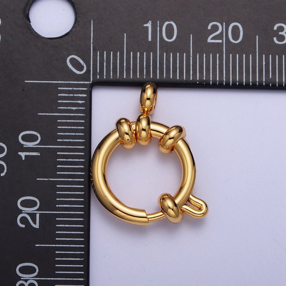 24K Gold Filled Sailor Clasps, One Loop Large Spring Ring for Necklace Bracelet Finding L-902-L-904 - DLUXCA