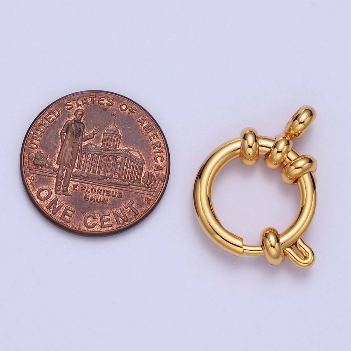 24K Gold Filled Sailor Clasps, One Loop Large Spring Ring for Necklace Bracelet Finding L-902-L-904 - DLUXCA